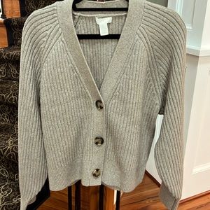 H&M NWOT oversized oatmeal color cardigan.